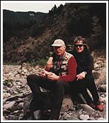 On the Mohaka, New Zealand. Karen and husband Dr. Mike