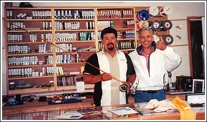 Dave Hamasaki, Dec 2000. Featured fly fisher & Dan Fallon
